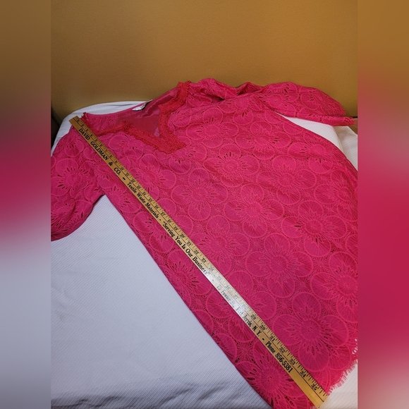 Trina Turk Jubilee Pink Lace Floral Shift Dress sz 12 TD161018 - Picture 5 of 9